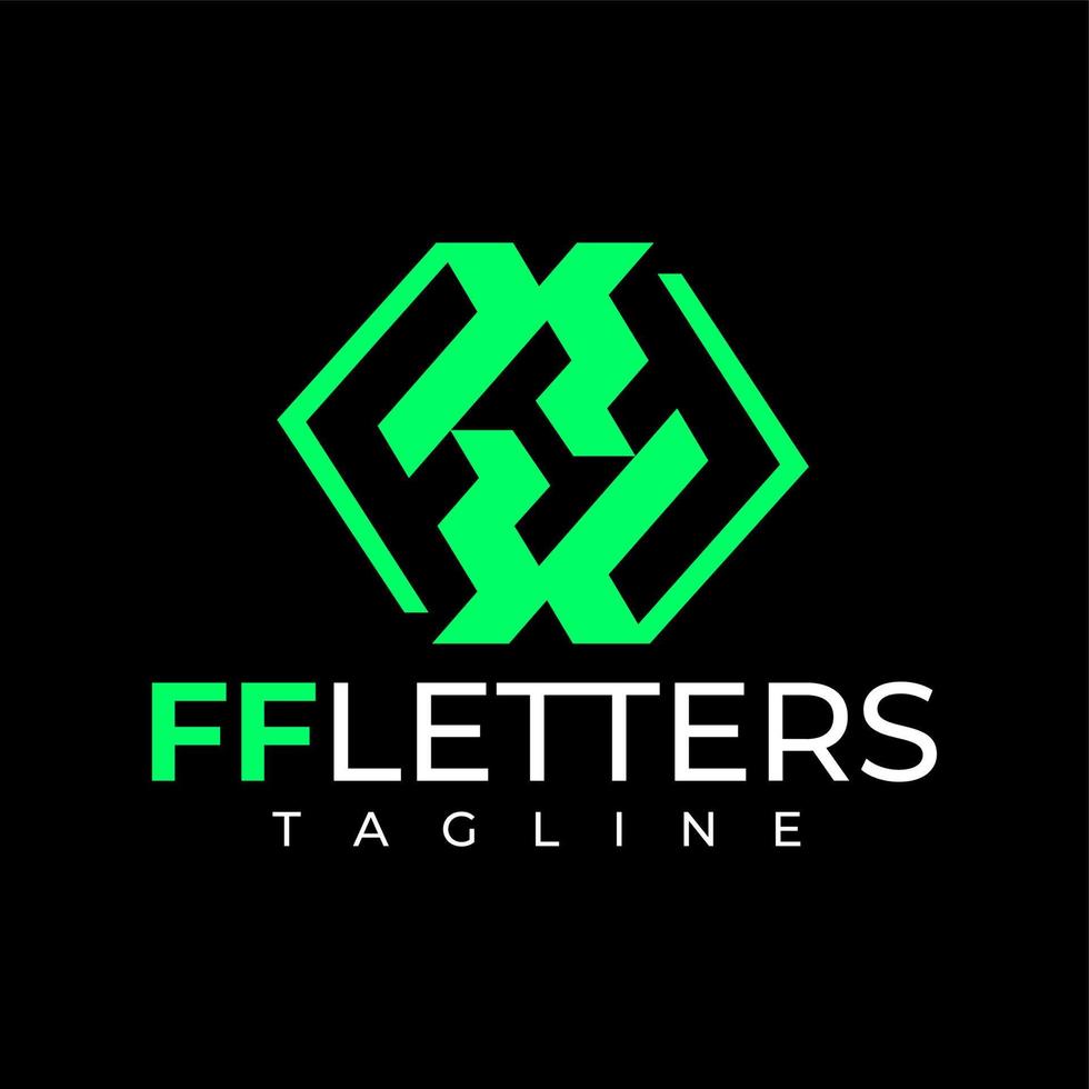 Modern letter F FF logo design template. Simple flat acronym FF logo branding. vector