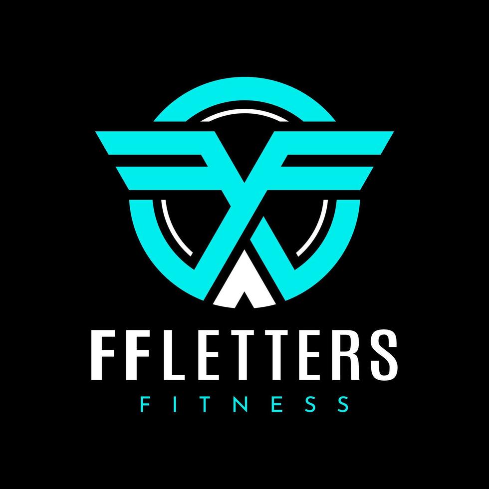 Modern wing letter F FF logo design template. Minimalist circle FF initial logo. vector