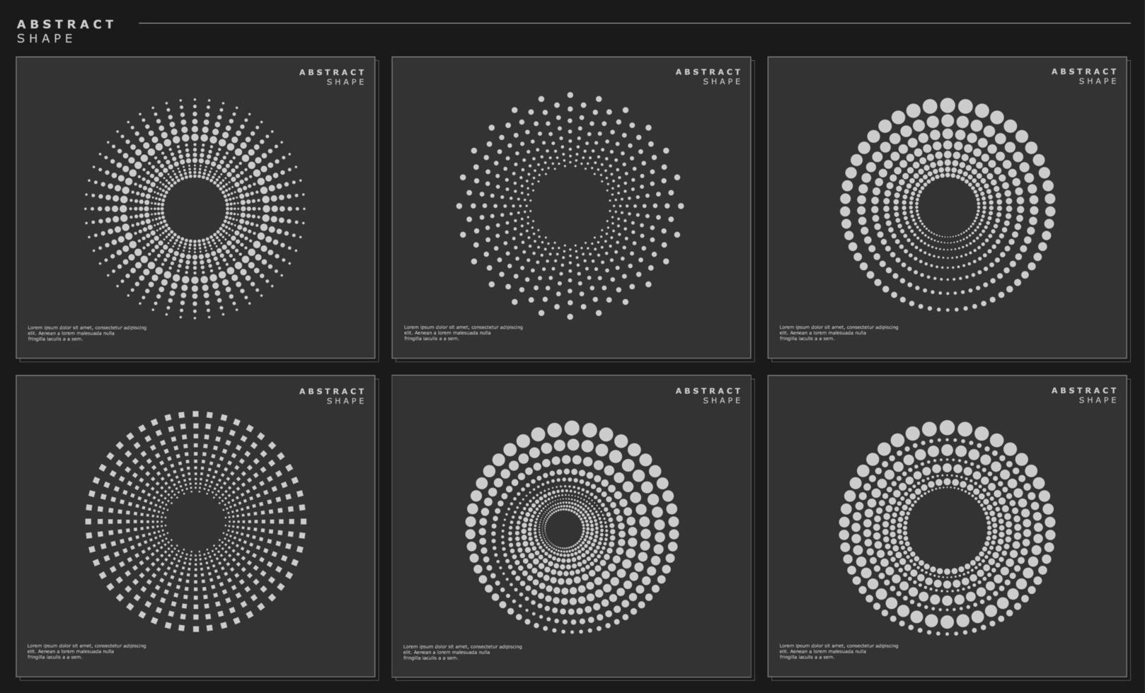 Collection of round dots logo design vector. Modern abstract halftone circle set. vector