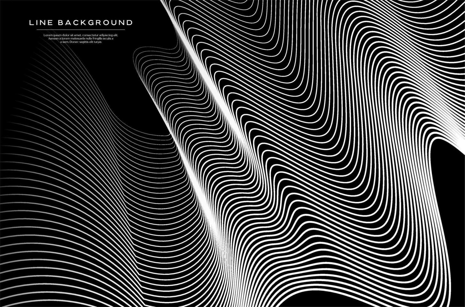 Modern line wave abstract background. Illustrative dynamic lines blend design. vector