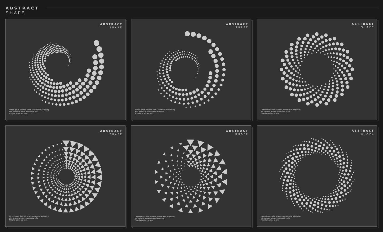 Modern technology pixel circle abstract logo vector set. Dynamic blend halftone.