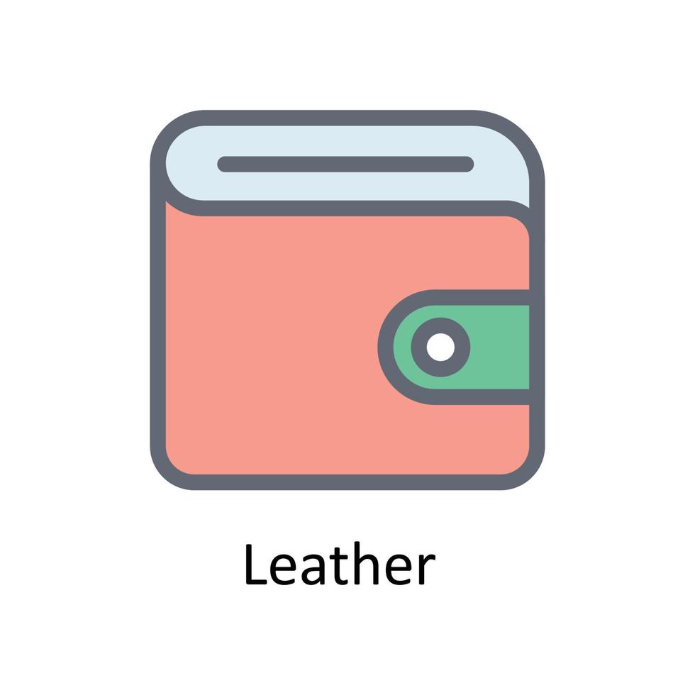 Leather  Vector Fill outline Icons. Simple stock illustration stock