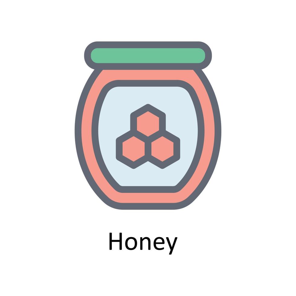 miel vector llenar contorno iconos sencillo valores ilustración valores