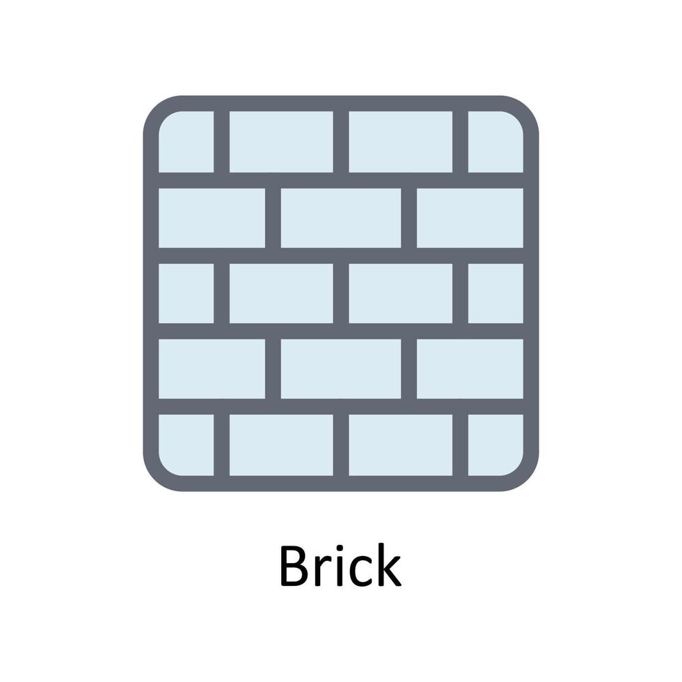 Brick Vector Fill outline Icons. Simple stock illustration stock