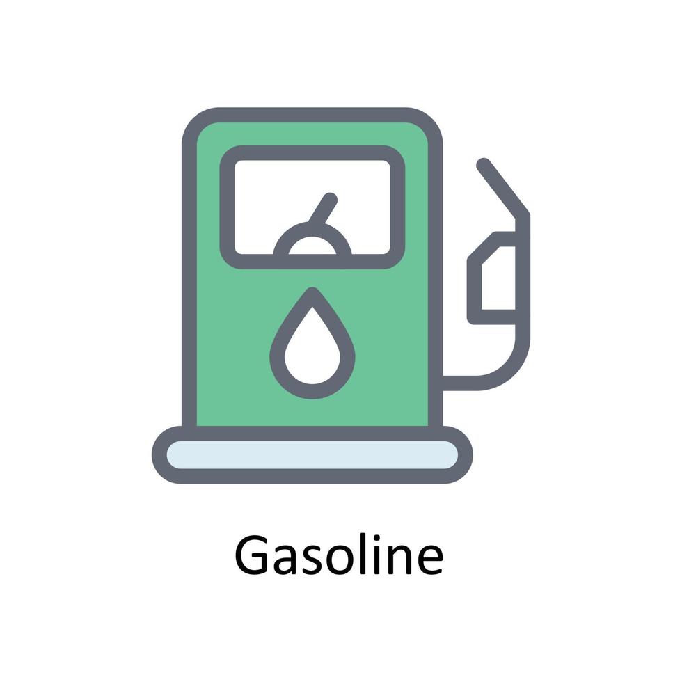 Gasoline Vector Fill outline Icons. Simple stock illustration stock