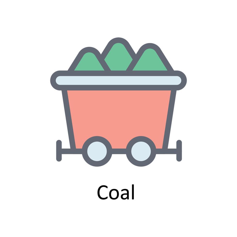 Coal  Vector Fill outline Icons. Simple stock illustration stock