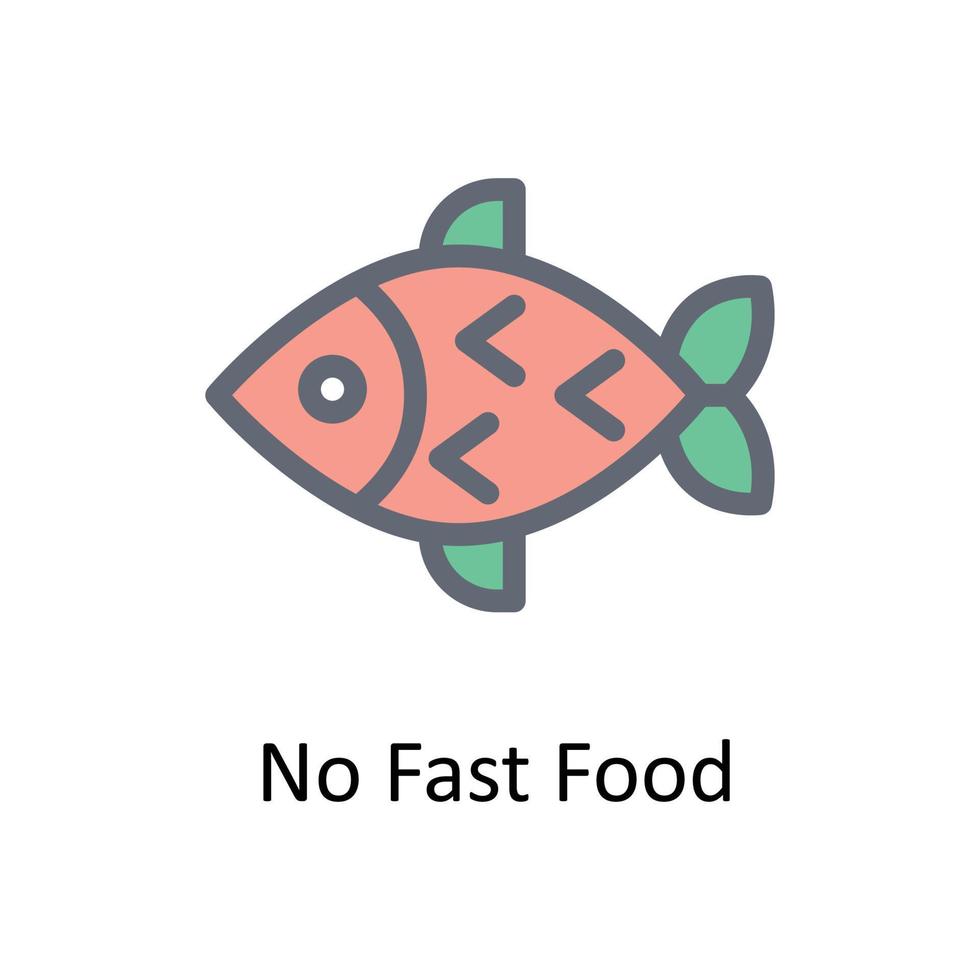 No Fast Food Vector Fill outline Icons. Simple stock illustration stock