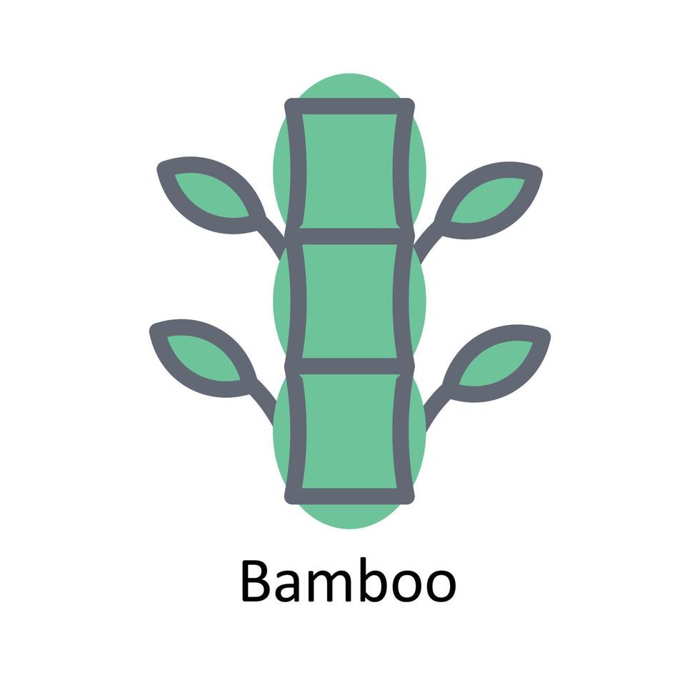 Bamboo Vector Fill outline Icons. Simple stock illustration stock