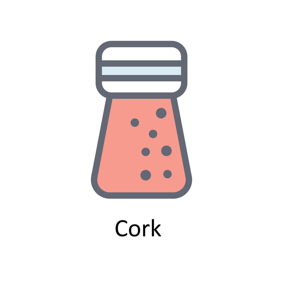 Cork  Vector Fill outline Icons. Simple stock illustration stock