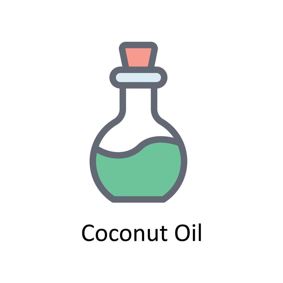 Coconut Oil  Vector Fill outline Icons. Simple stock illustration stock