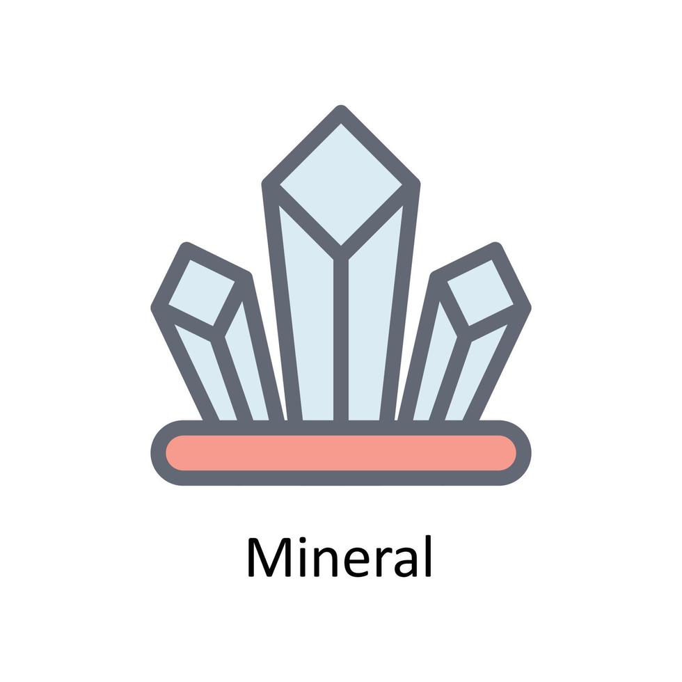 Mineral Vector Fill outline Icons. Simple stock illustration stock