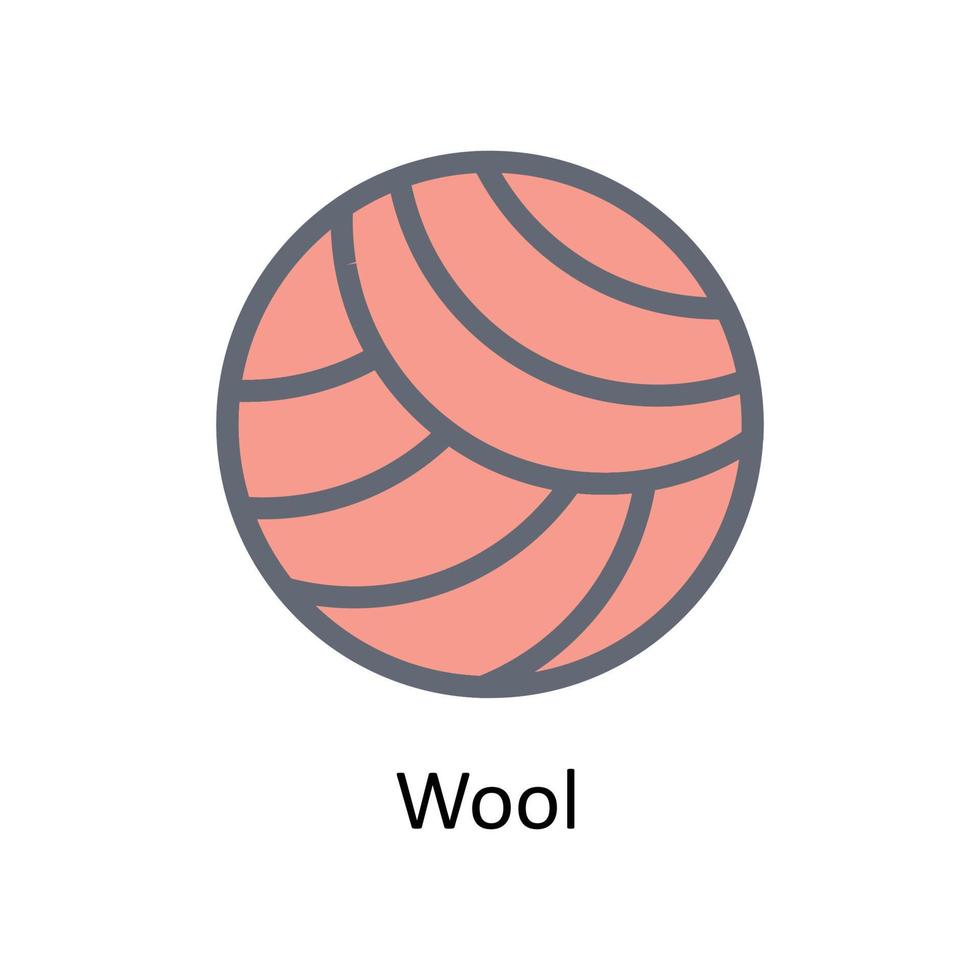 Wool Vector Fill outline Icons. Simple stock illustration stock