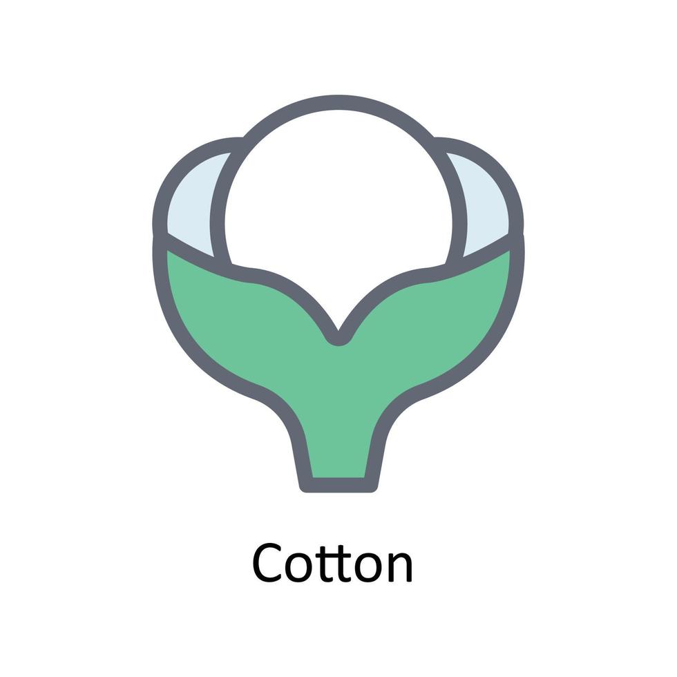 Cotton Vector Fill outline Icons. Simple stock illustration stock