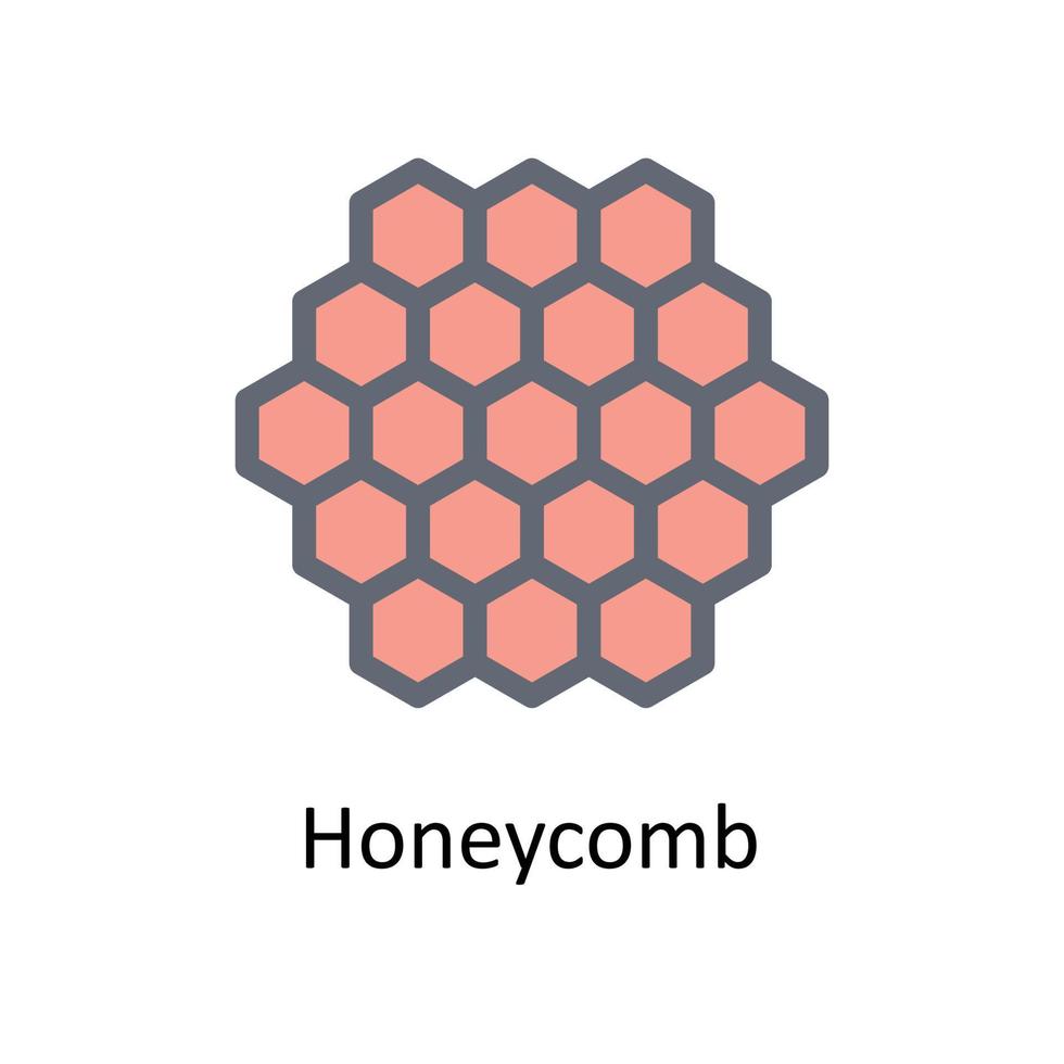 Honeycomb Vector Fill outline Icons. Simple stock illustration stock