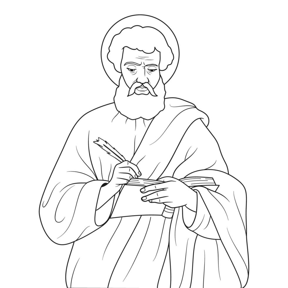 Saint Barnabas Apostle Vector Illustration Outline Monochrome 21961770 ...