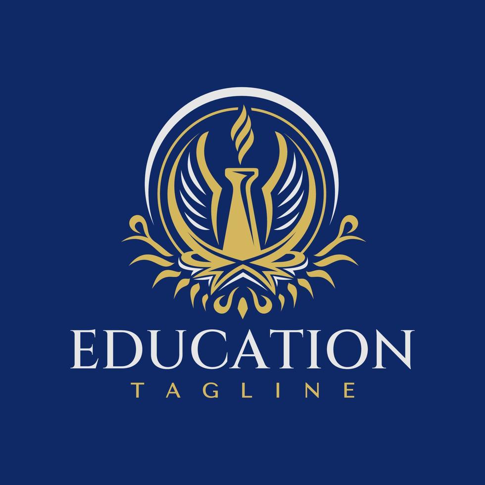 Luxury abstract education book logo design. Elegance study book logo branding. vector