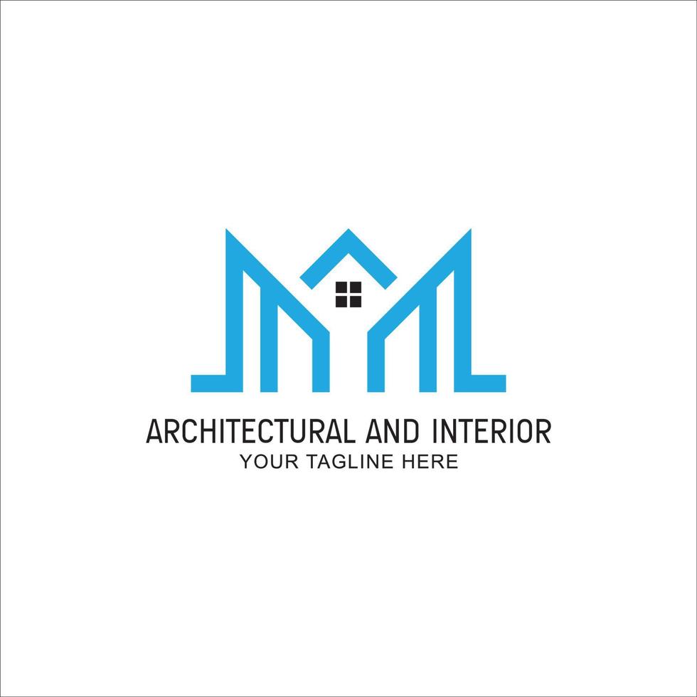 Architectural and interior With Letter M logo vector