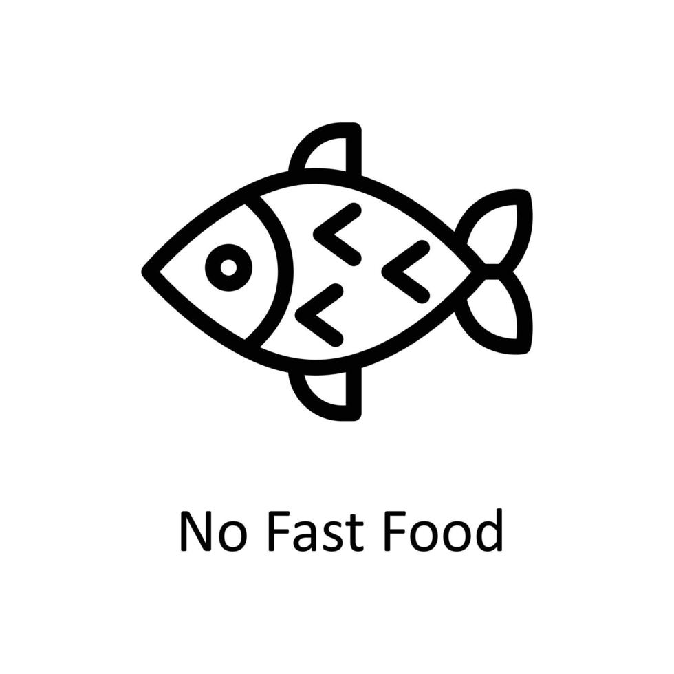 No Fast Food Vector  outline Icons. Simple stock illustration stock