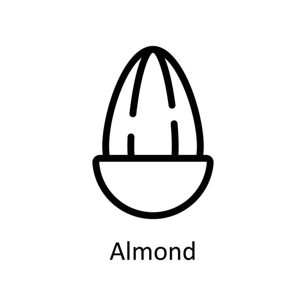 Almond Vector  outline Icons. Simple stock illustration stock