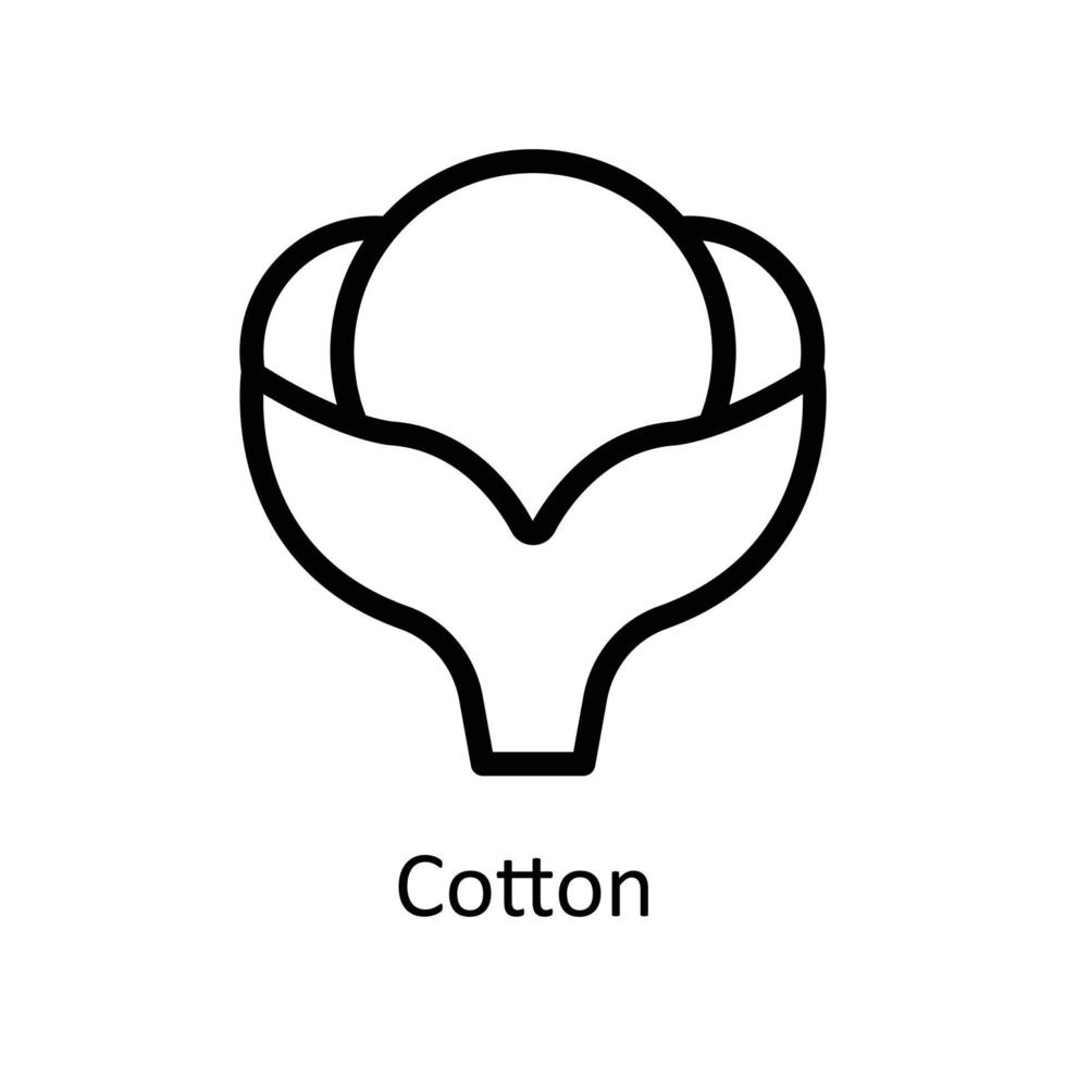 Cotton Vector  outline Icons. Simple stock illustration stock