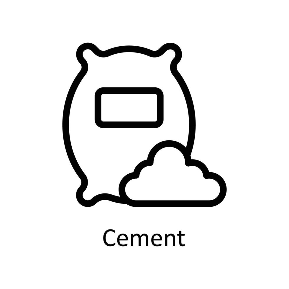 Cement Vector  outline Icons. Simple stock illustration stock