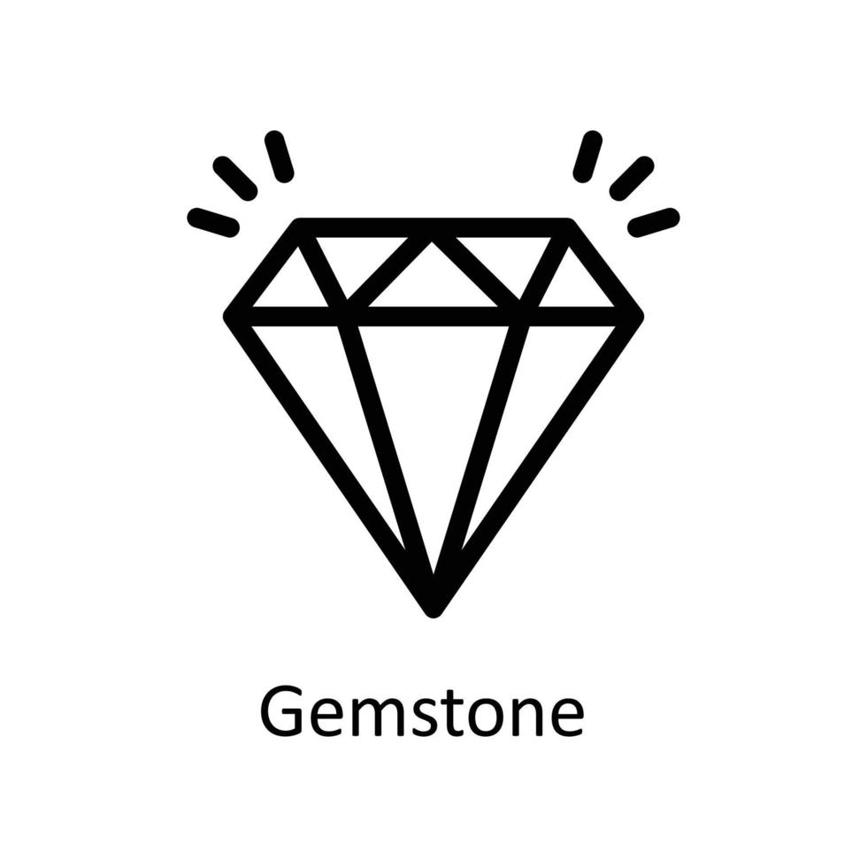 Gemstone  Vector  outline Icons. Simple stock illustration stock