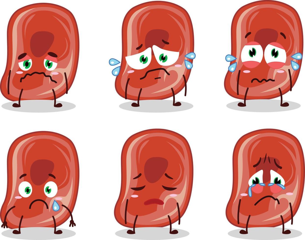 Ham cartoon in character with sad expression vector