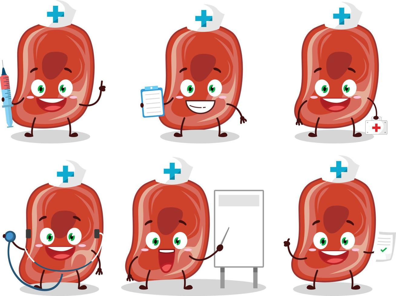 Doctor profession emoticon with ham cartoon character vector