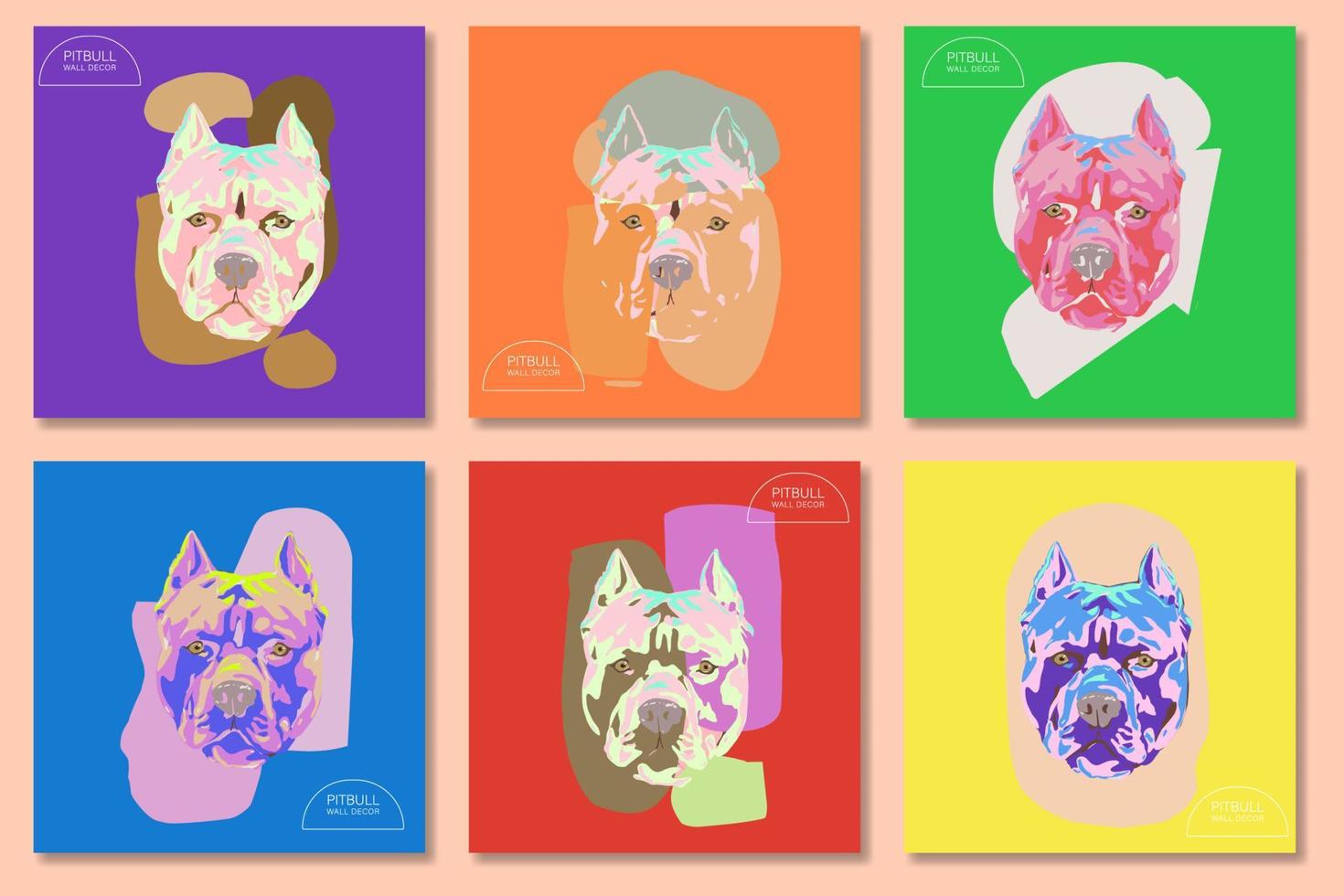 wall decor dog pop art vector