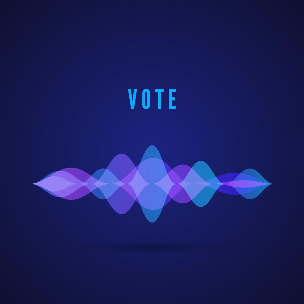 Display of sound frequency. Digital vote interface for app. Design of music pulse. Vector illustration