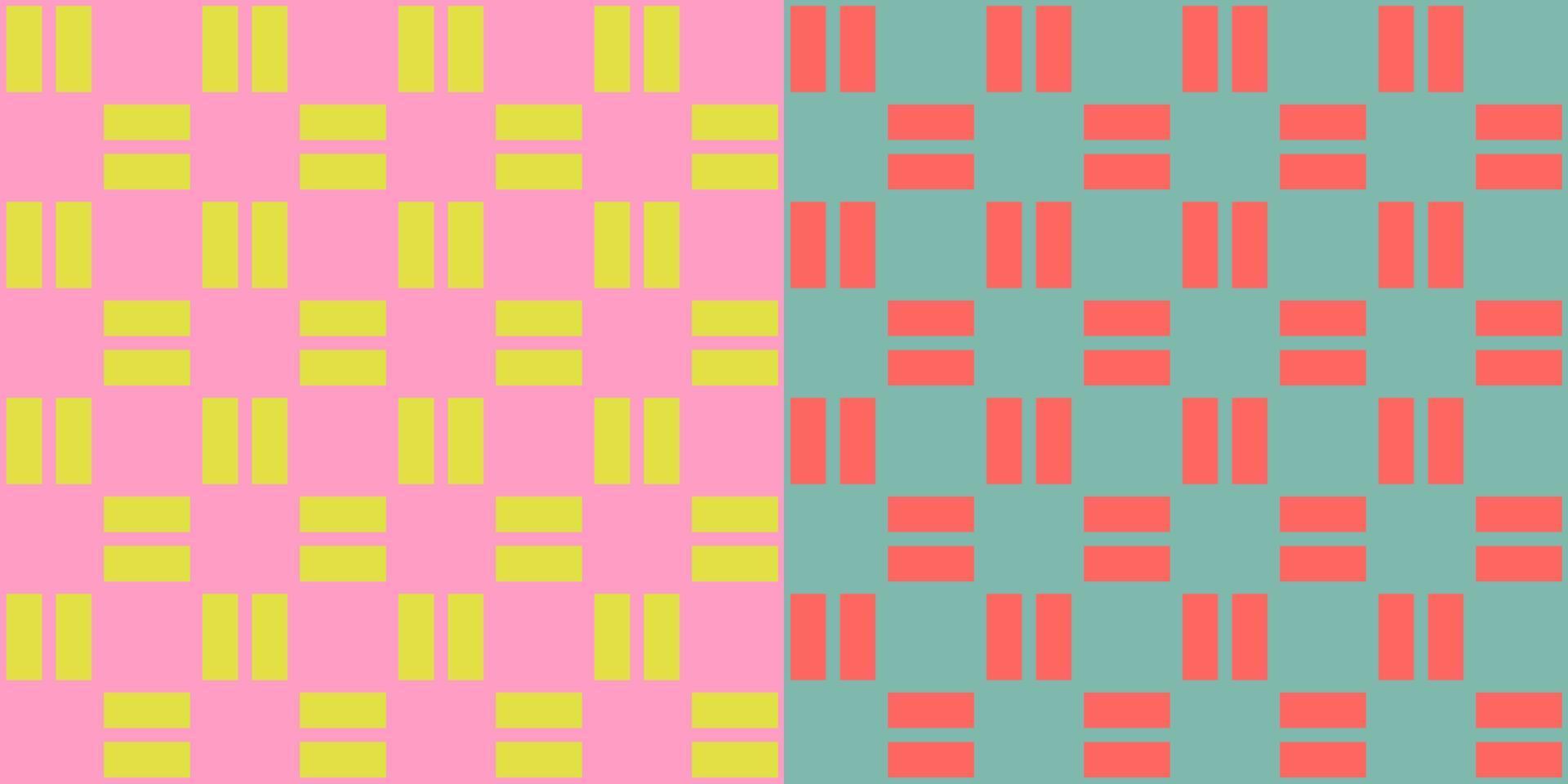 Abstract geometrical seamless pattern. Checkered contemporary pattern in 2 variations. vector