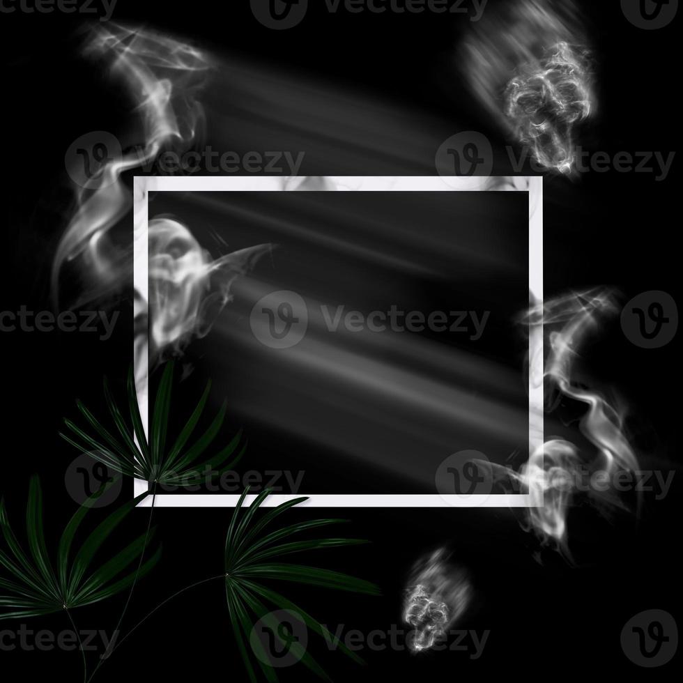 Smoke shaped ghost with white frame for Halloween day photo