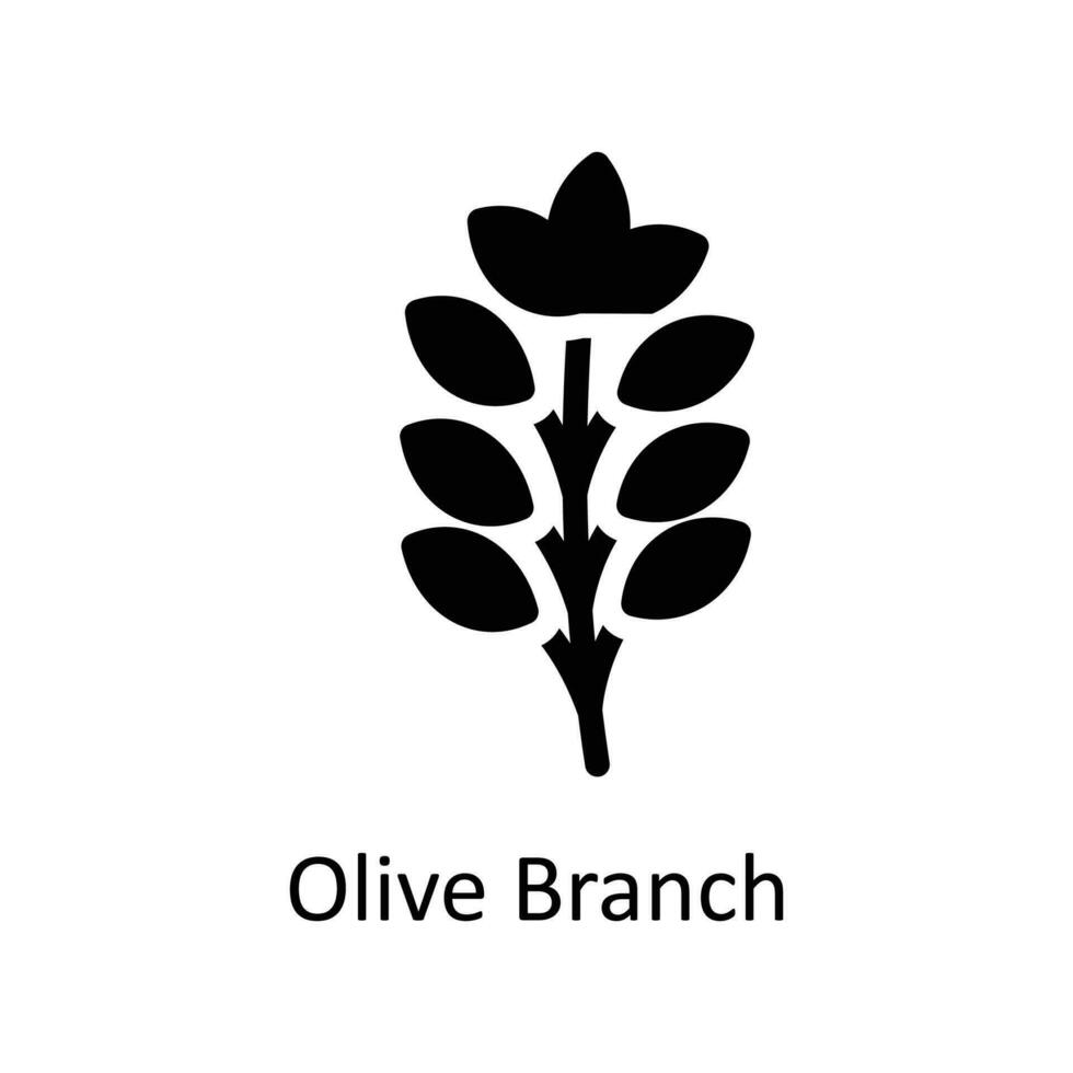 Olive Branch  Vector  Solid Icons. Simple stock illustration stock