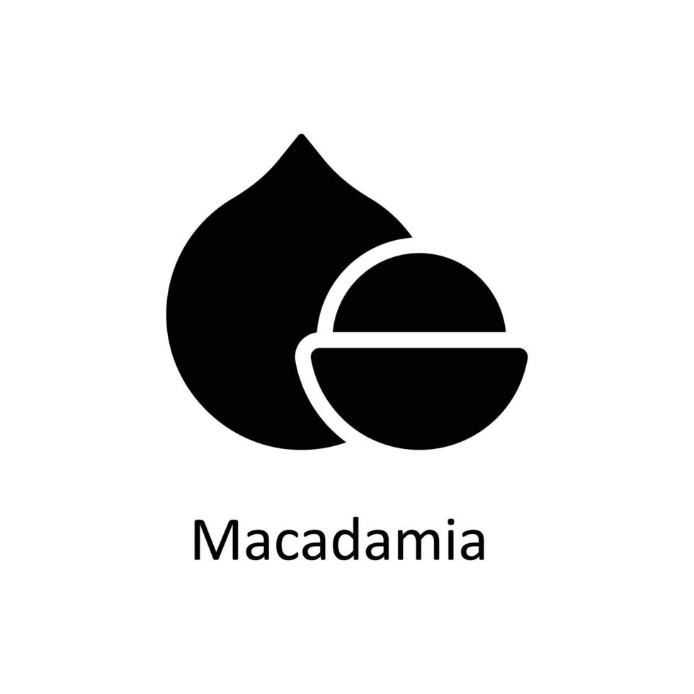 Macadamia  Vector  Solid Icons. Simple stock illustration stock