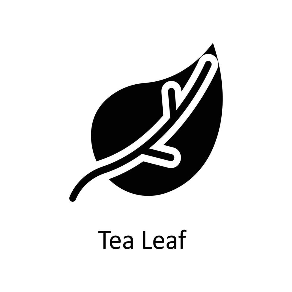 té hoja vector sólido iconos sencillo valores ilustración valores