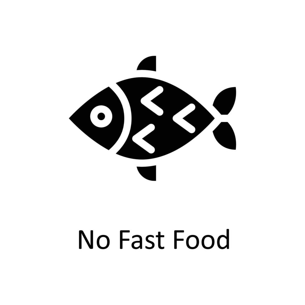 No Fast Food Vector  Solid Icons. Simple stock illustration stock