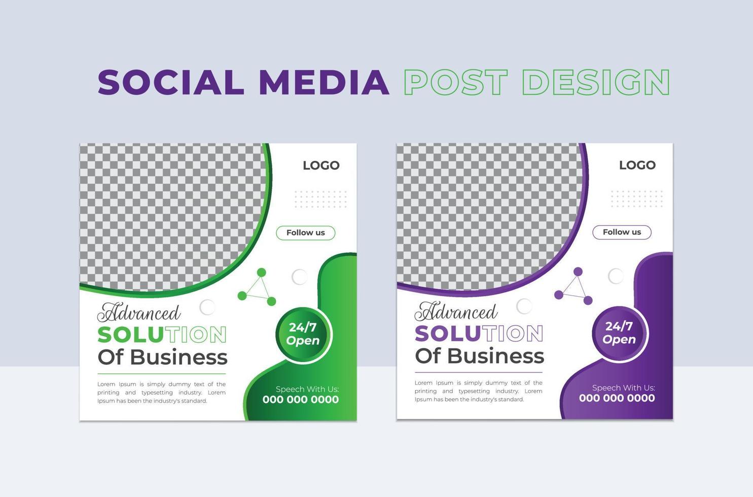 Modern business social media post design template for Facebook or Instagram vector