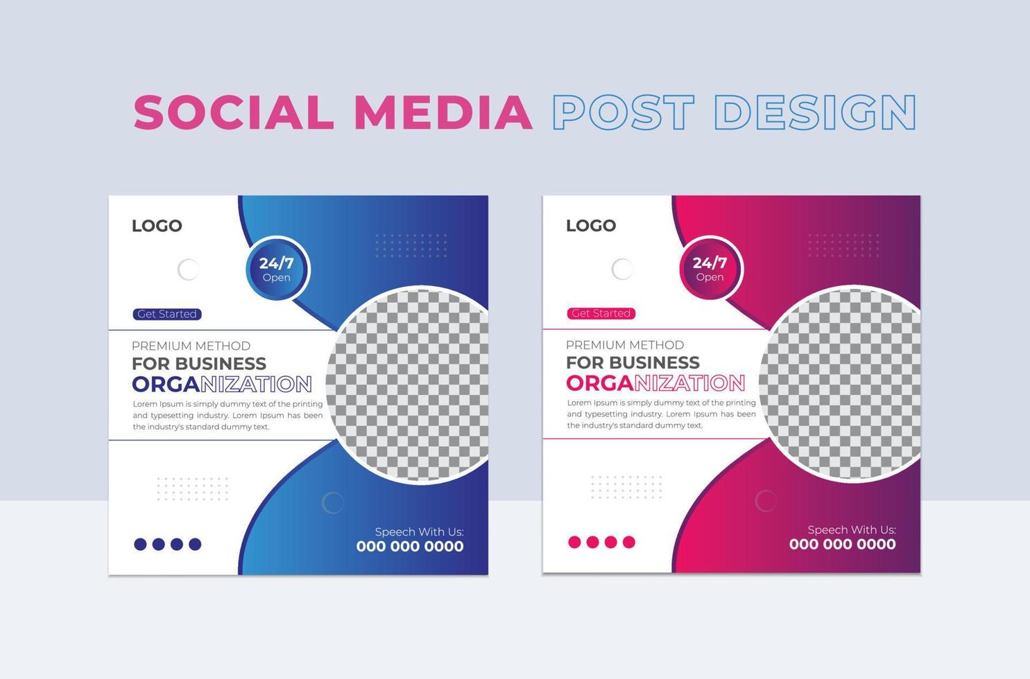Modern business social media post design template for Facebook or Instagram vector