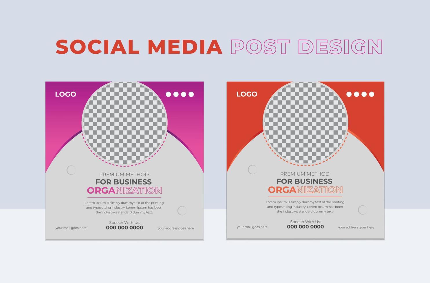 Modern business social media post design template for Facebook or Instagram vector