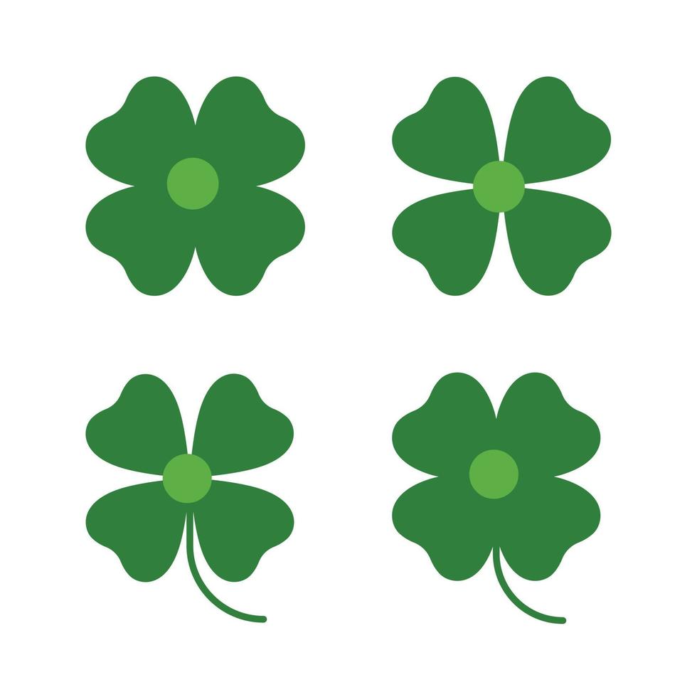 Set of four leaf clover isolated vector