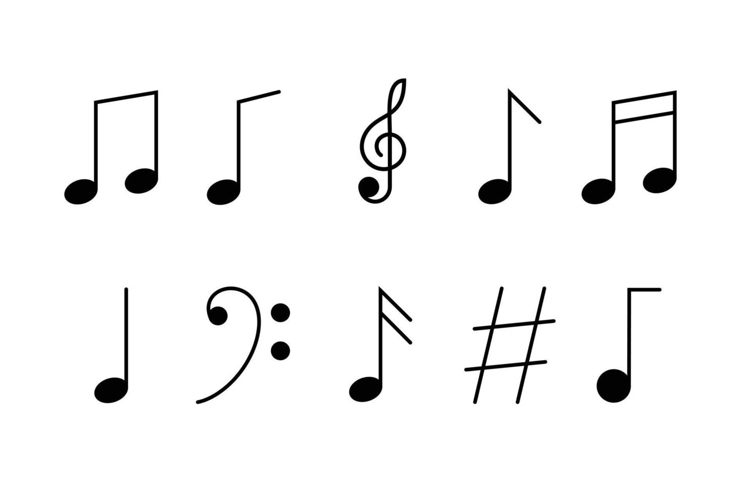 Collection of music notes symbol 21962543 Vector Art at Vecteezy