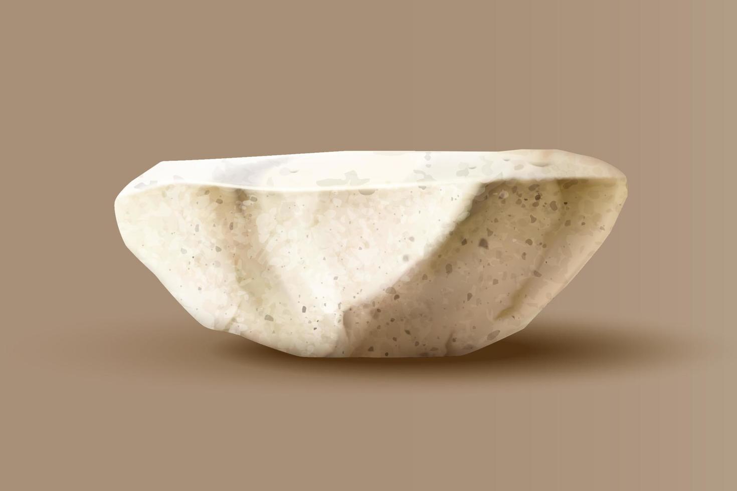 3d grey rough stone podium isolated on brown background. Suitable for cosmetic product display. vector