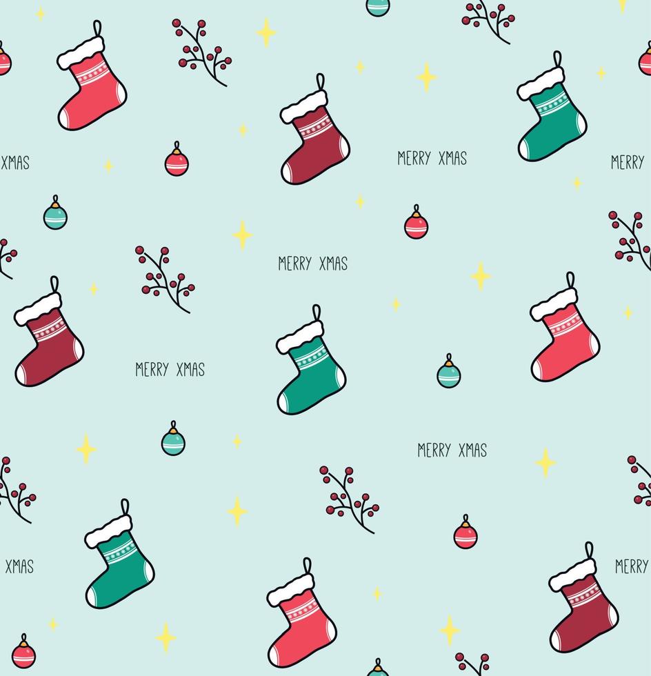 Seamless pattern with Christmas boot. New year's and christmas vector