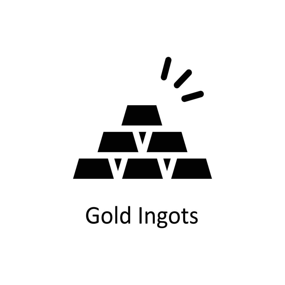 Gold Ingots Vector  Solid Icons. Simple stock illustration stock