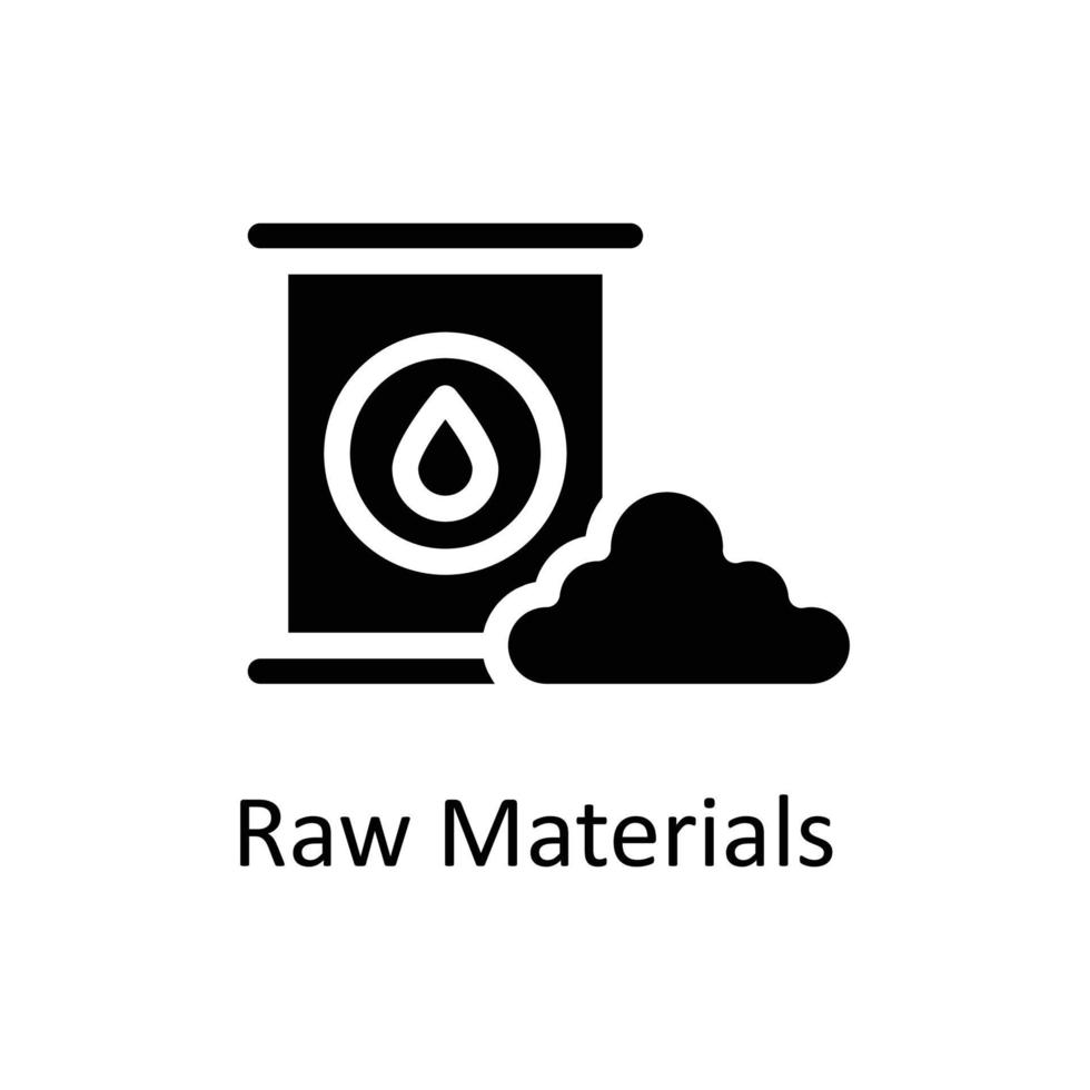 Raw Materials  Vector  Solid Icons. Simple stock illustration stock