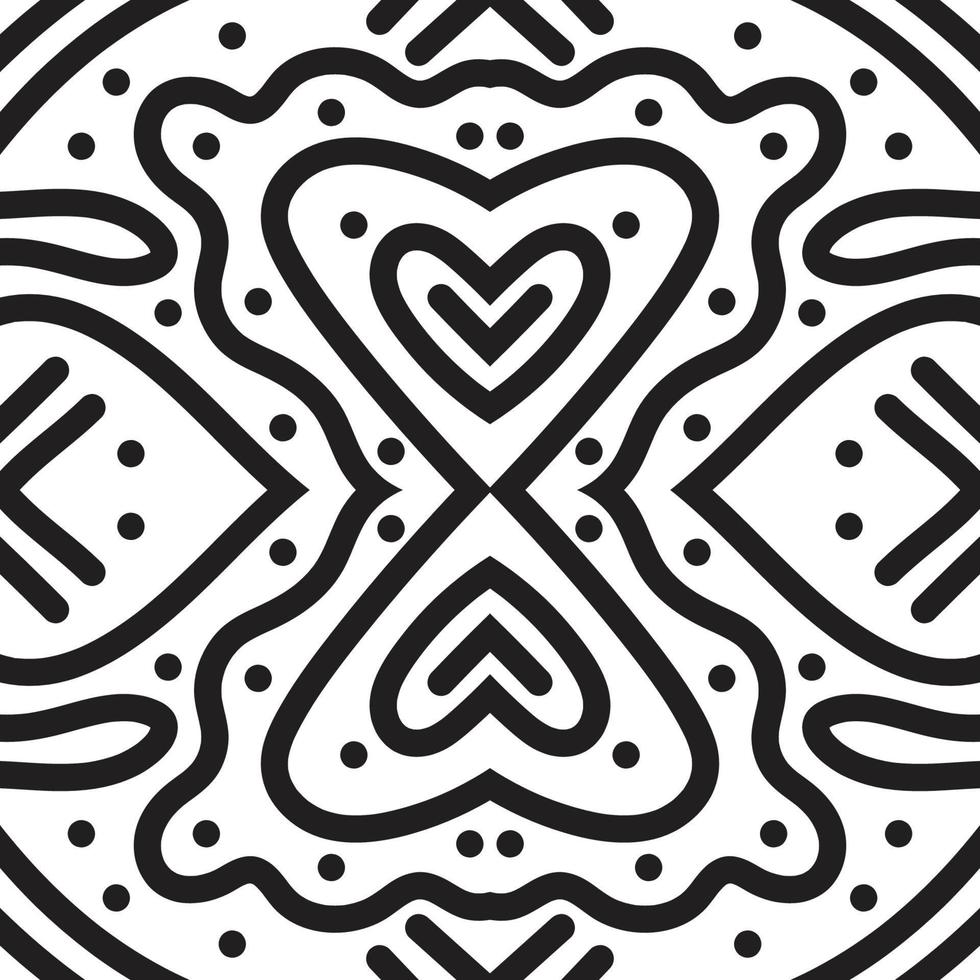 Abstract line art black and white pattern background. vector