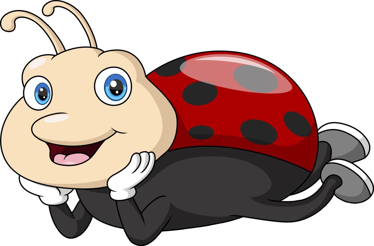 Cute ladybug cartoon on white background vector