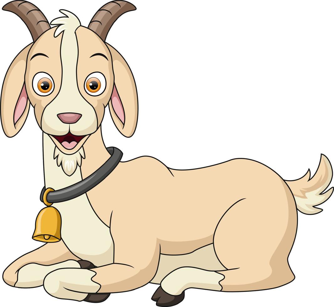 Cute goat cartoon on white background vector