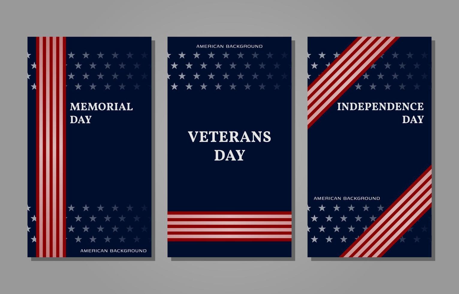 set of american vertical background with dummy text vector