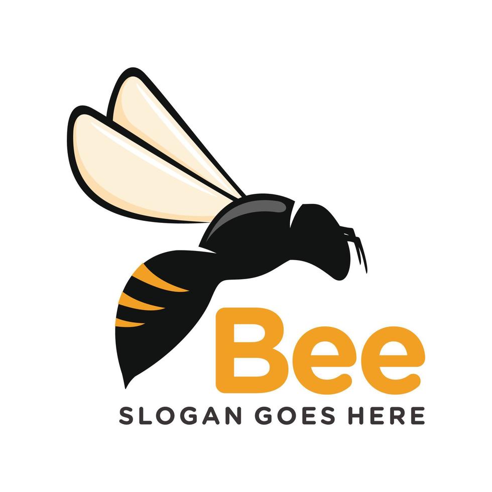 Ilustración de vector de diseño de logotipo de abeja